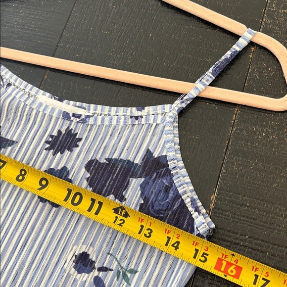 Anne Fontaine Blue Floral Sleeveless Prune Camisole Tank Top size 40 US 6-8 - Picture 6 of 8